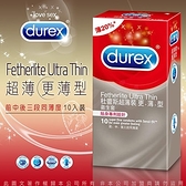 避孕套 Durex杜蕾斯 超薄裝更薄型 保險套 10入