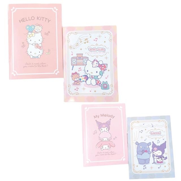 小禮堂 Sanrio 三麗鷗 32K定頁筆記本4入組 Kitty 美樂蒂