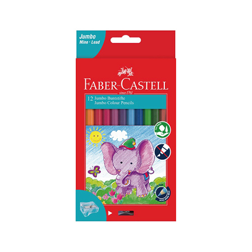 Faber-Castell 輝柏 學齡大六角油性色鉛筆12色 NO.111622