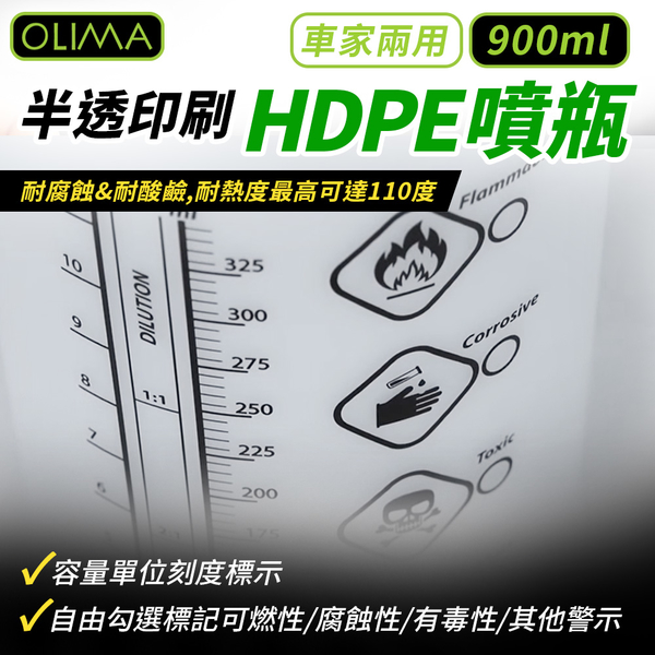 【OLIMA】半透印刷HDPE噴瓶 900ml product thumbnail 3