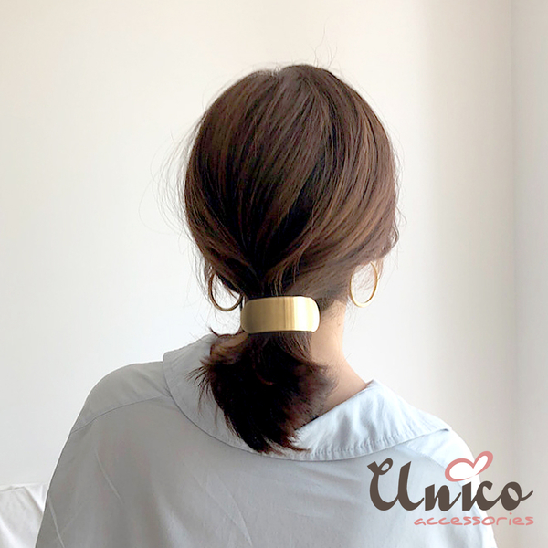UNICO 韓國冷淡風金屬弧形百搭彈簧髮夾/髮飾-金色 product thumbnail 2