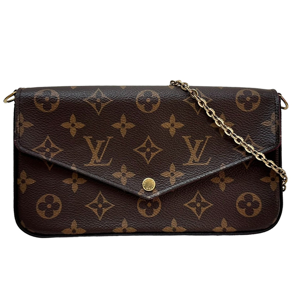 【二手名牌BRAND OFF】LOUIS VUITTON 棕色 PVC塗層帆布 Pochette Felicie 單肩包 M61276