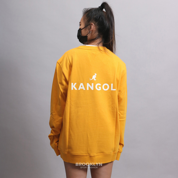 KANGOL 大學T 薄 芥黃 棉 胸前小LOGO 衛衣 男女 (布魯克林) 6055101662 product thumbnail 8