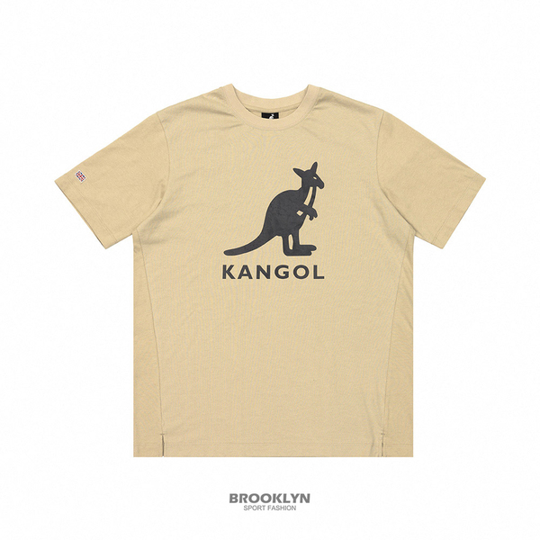 KANGOL 短袖 短T 中性 大LOGO圓領T 卡其 (布魯克林) 6225102332