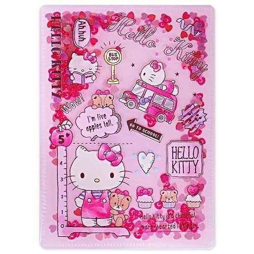 【震撼精品百貨】Hello Kitty 凱蒂貓~Sanrio HELLO KITTY亮片裝飾雙開式文件夾(B6)#36350