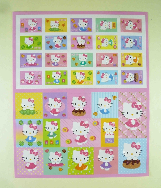 【震撼精品百貨】Hello Kitty 凱蒂貓~金蔥貼紙-仿郵票