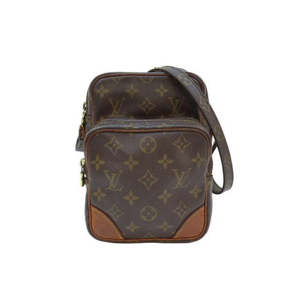 【二手名牌BRAND OFF】LOUIS VUITTON LV 路易威登 棕色 原花 PVC塗層帆布 Amazone 肩背包 M45236