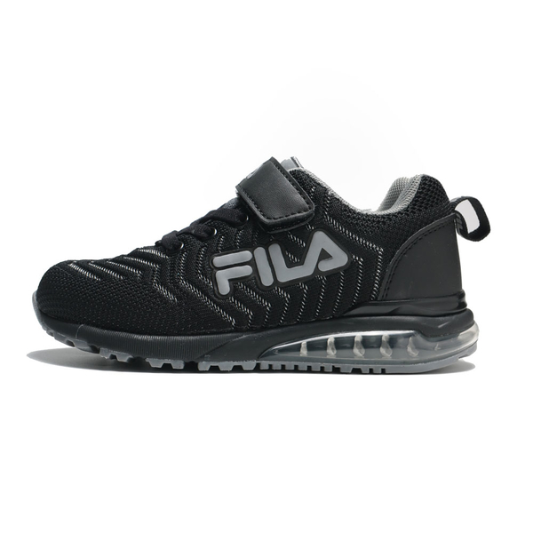 FILA 童鞋 休閒鞋 氣墊 魔鬼氈 黑灰 中童 (布魯克林) 3J810V044 product thumbnail 5