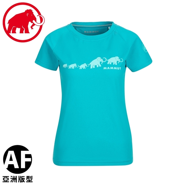 【MAMMUT 瑞士 女 QD Logo Print AF PRT3短袖T恤 《暗綠瓷》】1017-02021/短T/運動短袖