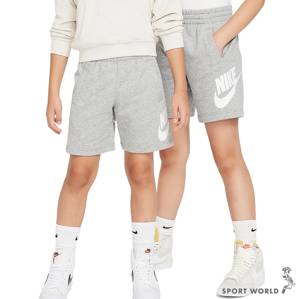 Nike 短褲 童裝 刷毛 棉 黑/灰【運動世界】FD2997-010/FD2997-063 product thumbnail 6