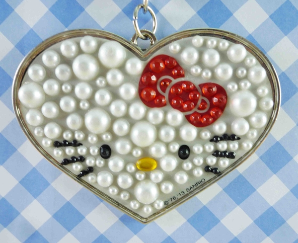 【震撼精品百貨】Hello Kitty 凱蒂貓~KITTY鑰匙圈-新型白珠