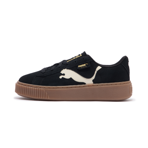 PUMA Suede Platform Cutout Wns 麂皮 黑 休閒鞋 運動 女 穿搭 39723301