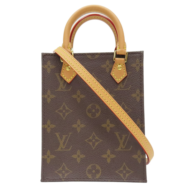 【二手名牌BRAND OFF】LOUIS VUITTON LV 路易威登 原花 棕色 PVC塗層帆布 PETIT SAC PLAT 單肩包 M69442