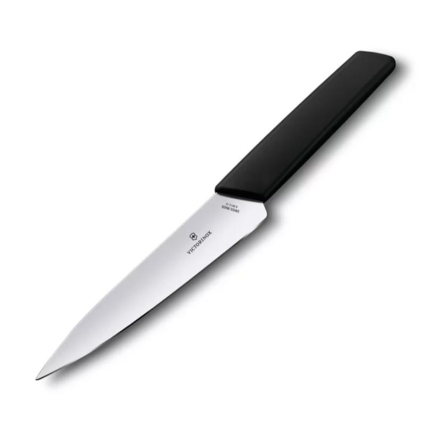【Victorinox 瑞士維氏】SWISS MODERN 小廚房刀 15cm-黑 (6.9013.15B)