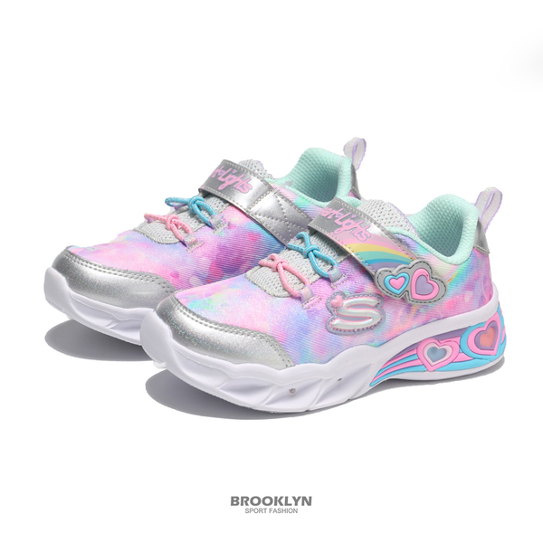 SKECHERS DREAMS 燈鞋粉紫炫彩愛心休閒鞋小童(布魯克林) 302663NSLAQ 童鞋| Yahoo奇摩購物中心