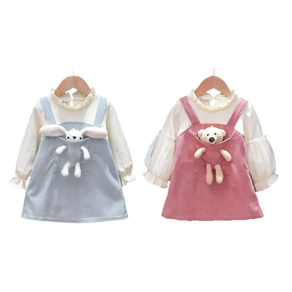 Baby童衣 立體娃娃造型假兩件式洋裝 女童洋裝 可愛洋裝 88946