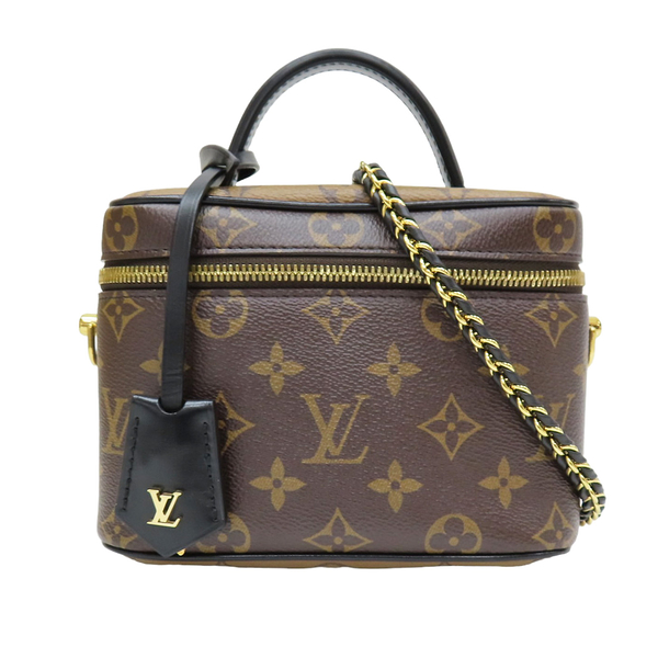 【二手名牌BRAND OFF】LOUIS VUITTON LV 路易威登 雙棕色 原花 PVC塗層帆布 VANITY PM 兩用包 M45165