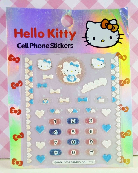【震撼精品百貨】Hello Kitty 凱蒂貓~KITTY小貼紙-側坐藍
