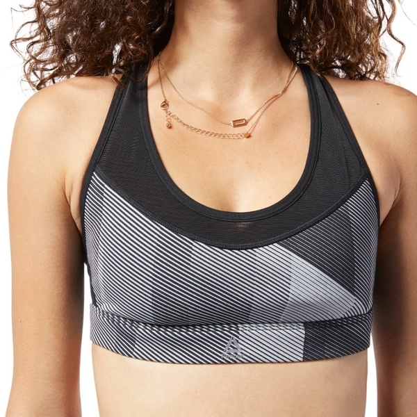 REEBOK HERO RACER MEDIUM-IMPACT BRA 女裝 運動內衣 訓練 健身 中度支撐 黑 白【運動世界】DY8220 product thumbnail 2