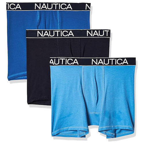 Nautica 合身四角內褲3件組(黑色)