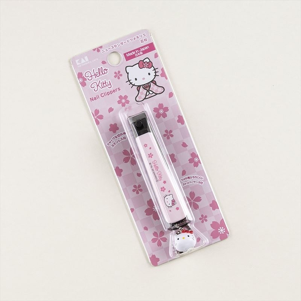 日本製 KAI 貝印 Hello Kitty 指甲剪(S) 花櫻 指甲刀 和風【南風百貨】