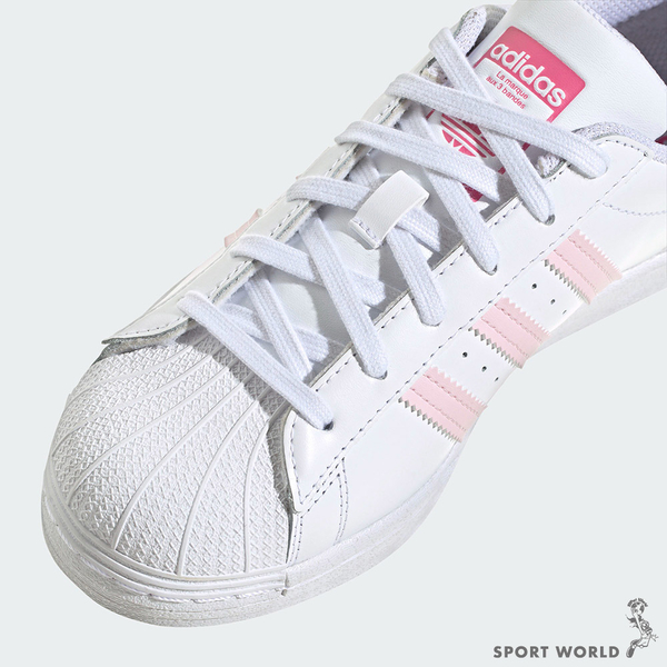Adidas Superstar 女鞋 休閒鞋 貝殼頭 皮革 白粉【運動世界】HQ1906 product thumbnail 8