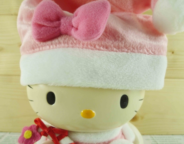 【震撼精品百貨】Hello Kitty 凱蒂貓~塑膠造型存錢筒-聖誕拐杖~粉 product thumbnail 2