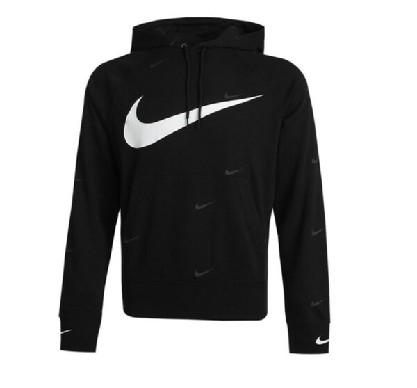 NIKE服飾系列-NSW SWOOSH 男款黑色大LOGO帽T-NO.DA0111010