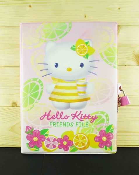 【震撼精品百貨】Hello Kitty 凱蒂貓~筆記本附鎖-粉檸檬