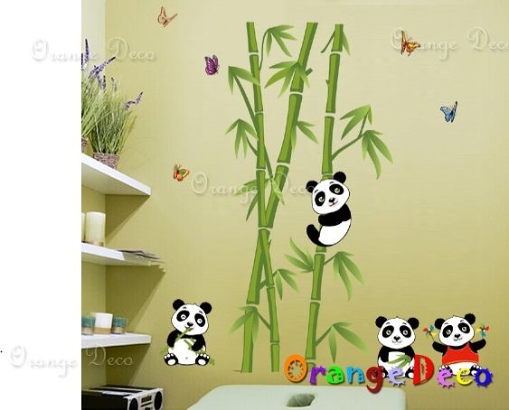 壁貼【橘果設計】熊貓 DIY組合壁貼 牆貼 壁紙室內設計 裝潢 壁貼