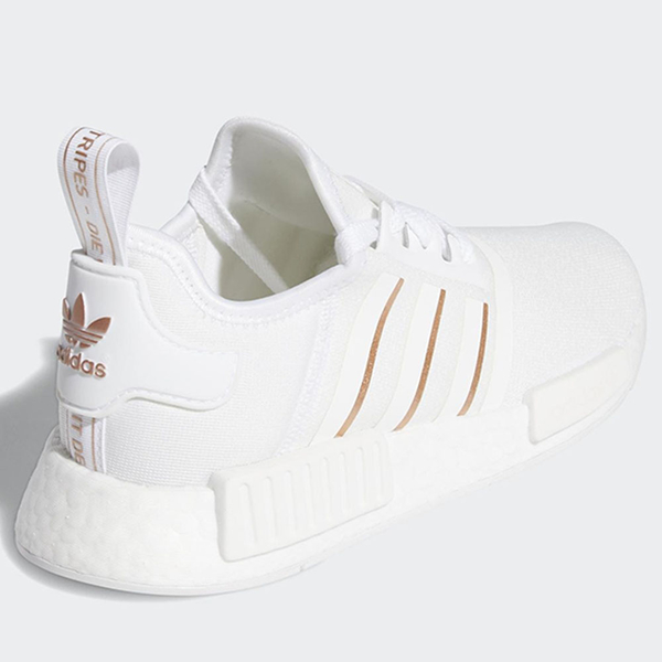 ADIDAS NMD_R1 女鞋 慢跑 休閒 BOOST 襪套 透氣 白 金【運動世界】FW6434 product thumbnail 3