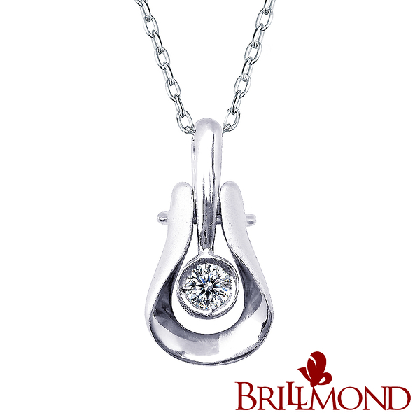 【BRILLMOND JEWELRY】10分 925銀 真鑽墜 唯你所愛(主石10分 全925銀鍍白K金材質)