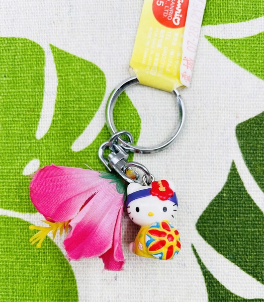 【震撼精品百貨】Hello Kitty 凱蒂貓~日本sanrio三麗鷗 KITTY鑰匙圈鎖圈-拿傘粉花*34982 product thumbnail 2
