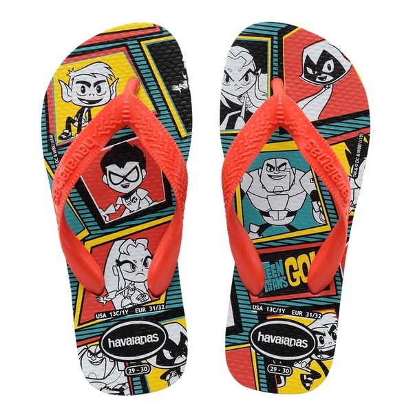 havaianas 哈瓦士 巴西人字拖 兒童款 Teen titans 少年悍將DC 涼鞋 拖鞋 夾腳拖 海灘鞋【南風百貨】