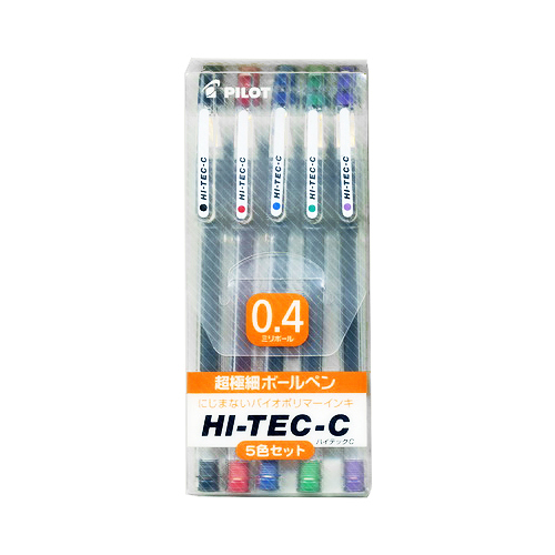 PILOT 百樂 HI-TEC-C LH-20C4-S5 超細鋼珠筆 0.4mm 5色組入