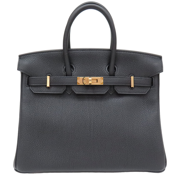 【二手名牌BRAND OFF】HERMES 愛馬仕 黑色 Togo皮革 Birkin 25 柏金 手提包 B刻