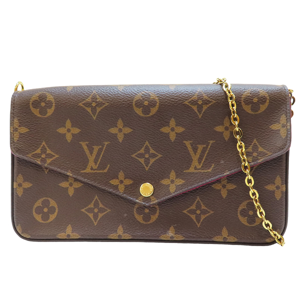 【二手名牌BRAND OFF】LOUIS VUITTON 路易威登 棕色 原花 PVC塗層帆布 Felicie Pochette 單肩包 M61276