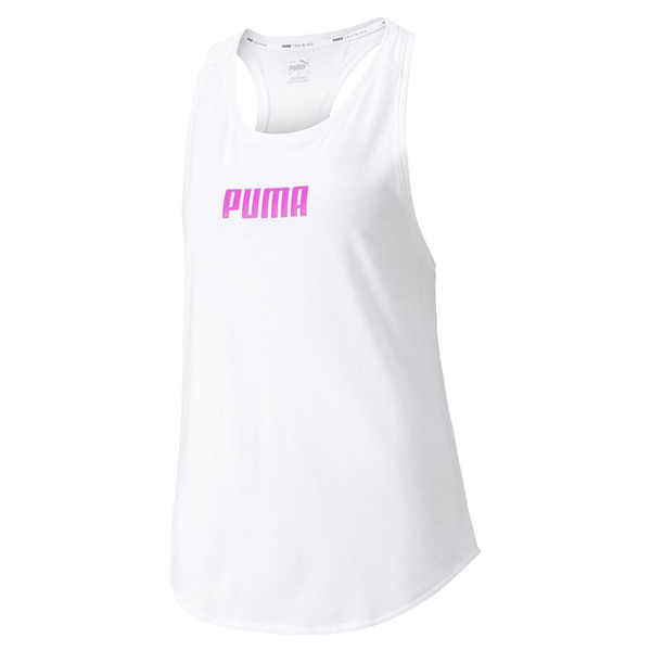 PUMA Train Logo 女裝 背心 慢跑 訓練 背後拼接網布 透氣 排汗 白 粉【運動世界】52159302