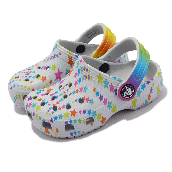 Crocs Disco Dance Party Clog T 灰白 彩色 洞洞鞋 幼童鞋 小朋友 2080960ZT