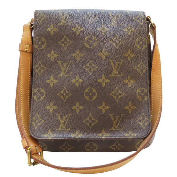 【二手名牌BRAND OFF】LOUIS VUITTON LV 路易威登 棕色 原花 帆布 Musette Salsa Short 肩背包 M51258