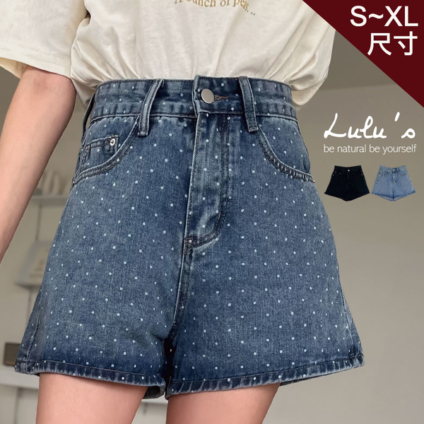 LULUS/點點牛仔短褲S-XL２色【A04240066】