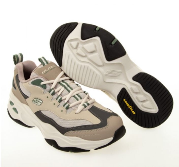 SKECHERS D'LITES 4.0 男款 棕綠色 透氣 運動 慢跑鞋 237226TPMT【KAORACER】 product thumbnail 4