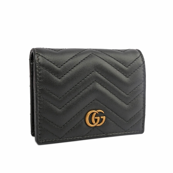 【GUCCI】GG MARMONT牛皮卡片小短夾(黑色) 466492 DTD1T 1000