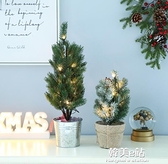 聖誕樹盆栽桌面擺件夜燈裝飾迷妳鬆針雪鬆樹飾品家用場景布置創意 韓美e站