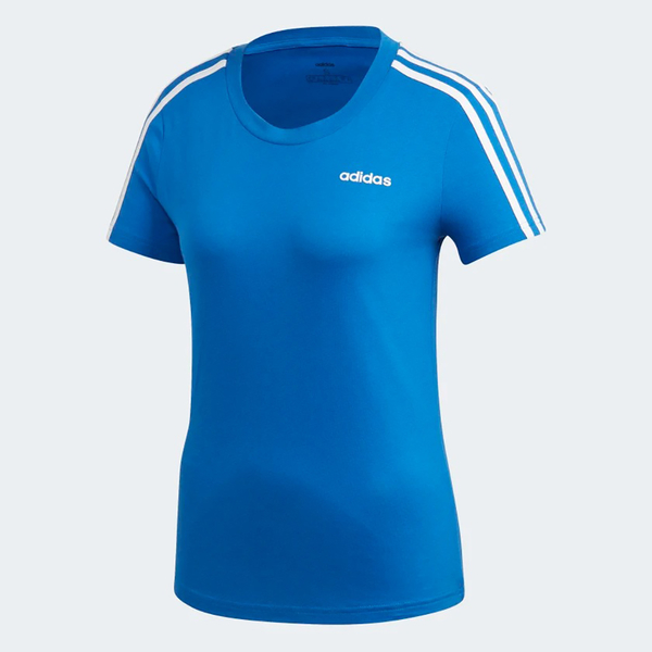 ADIDAS ESS 3-STRIPES 女裝 短袖 慢跑 訓練 吸濕 排汗 透氣 棉質 舒適 藍【運動世界】FM6430