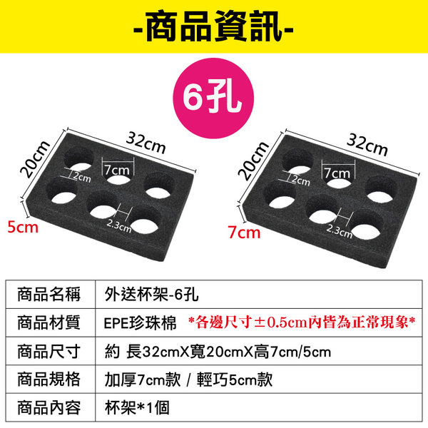 外送杯架 6孔杯架 8孔杯架 飲料杯架 外帶杯子固定架 泡棉杯架 茶飲杯架-輕居家8554 product thumbnail 3
