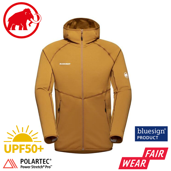 【MAMMUT 長毛象 男 Aconcagua ML Hooded 透氣快乾刷毛連帽外套《獵豹褐》】1014-04280