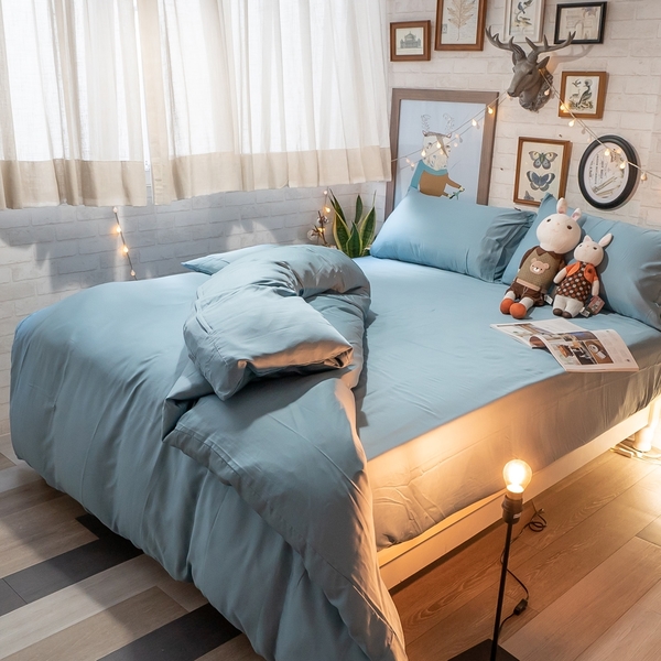 天絲(80支)床組 湖藍色的海 枕頭套乙個 專櫃級 100%天絲 台灣製 棉床本舖