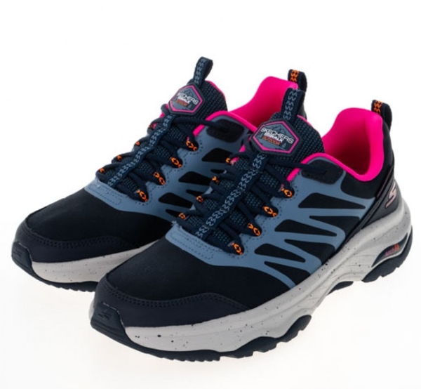 SKECHERS GO WALK ARCH FIT OUTDOOR 運動鞋 健走鞋 女鞋 深藍桃紅 124441NVMT【KAORACER】