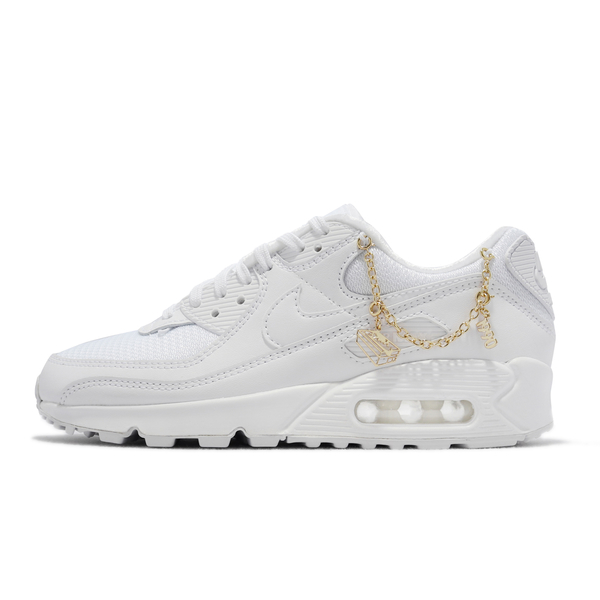 Nike Wmns Air Max 90 女氣墊休閒鞋 金鍊可拆式 小白鞋 全白 KAORACER DH0569100 product thumbnail 2